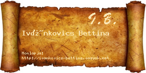 Ivánkovics Bettina névjegykártya